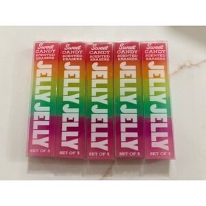 Candy‎ Scented Jelly Erasers Rainbow Set of 5 Kids Stationery School Supplies